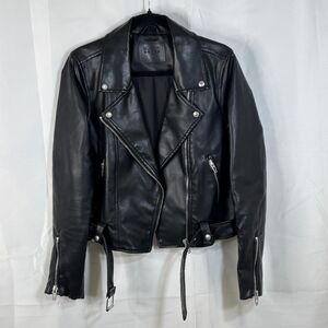 BLANKNYC Black Faux Leather Moto Jacket – Women’s Large